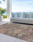 LOOMLAN Rugs Tirana Brown Washable Indoor-Outdoor Rug