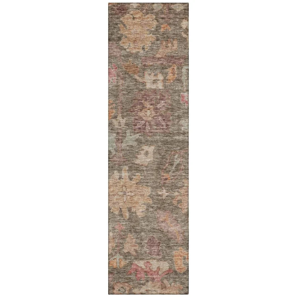 LOOMLAN Rugs Tirana Brown Washable Indoor-Outdoor Rug