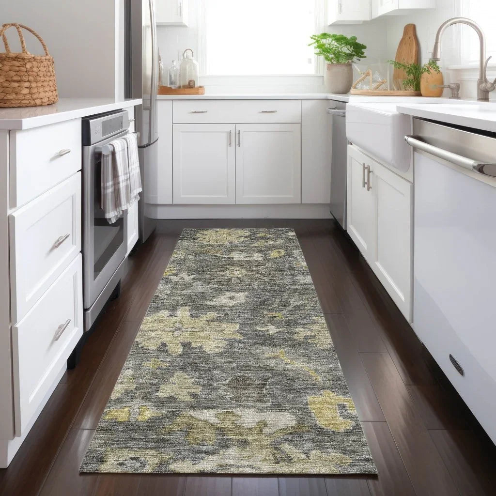 LOOMLAN Rugs Tirana Gray Washable Indoor-Outdoor Rug