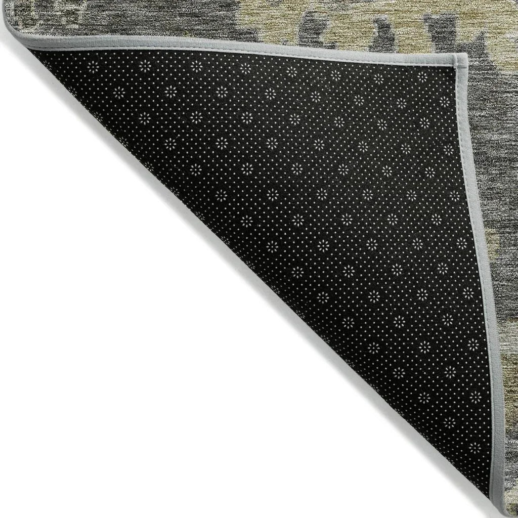 LOOMLAN Rugs Tirana Gray Washable Indoor-Outdoor Rug
