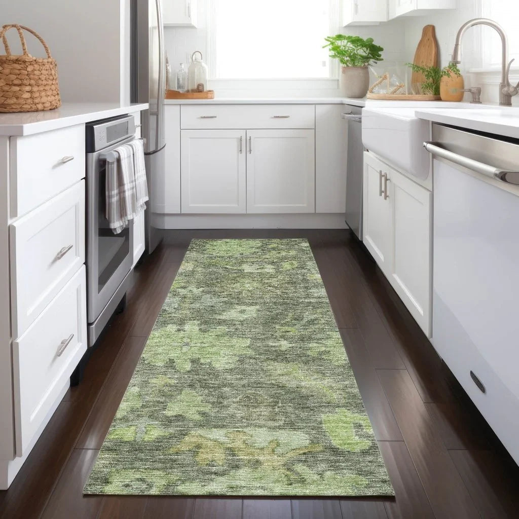 LOOMLAN Rugs Tirana Green Washable Indoor-Outdoor Rug