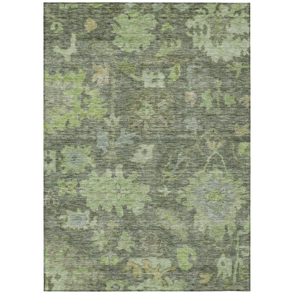 LOOMLAN Rugs Tirana Green Washable Indoor-Outdoor Rug