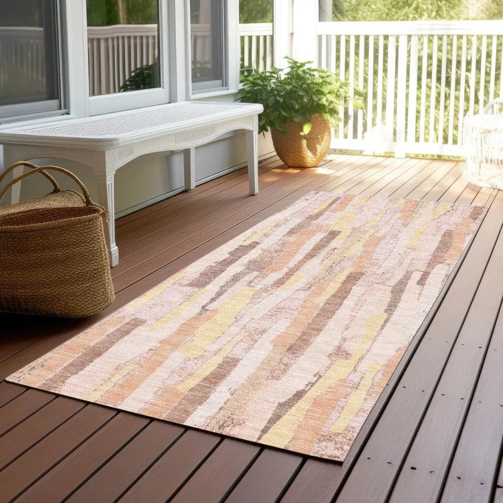 LOOMLAN Rugs Torra Pink Washable Indoor-Outdoor Rug