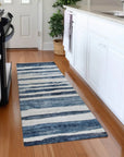 LOOMLAN Rugs Tramma Blue Washable Indoor-Outdoor Rug