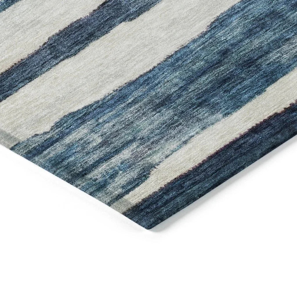 LOOMLAN Rugs Tramma Blue Washable Indoor-Outdoor Rug