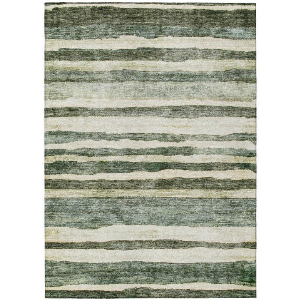 LOOMLAN Rugs Tramma Green Washable Indoor-Outdoor Rug