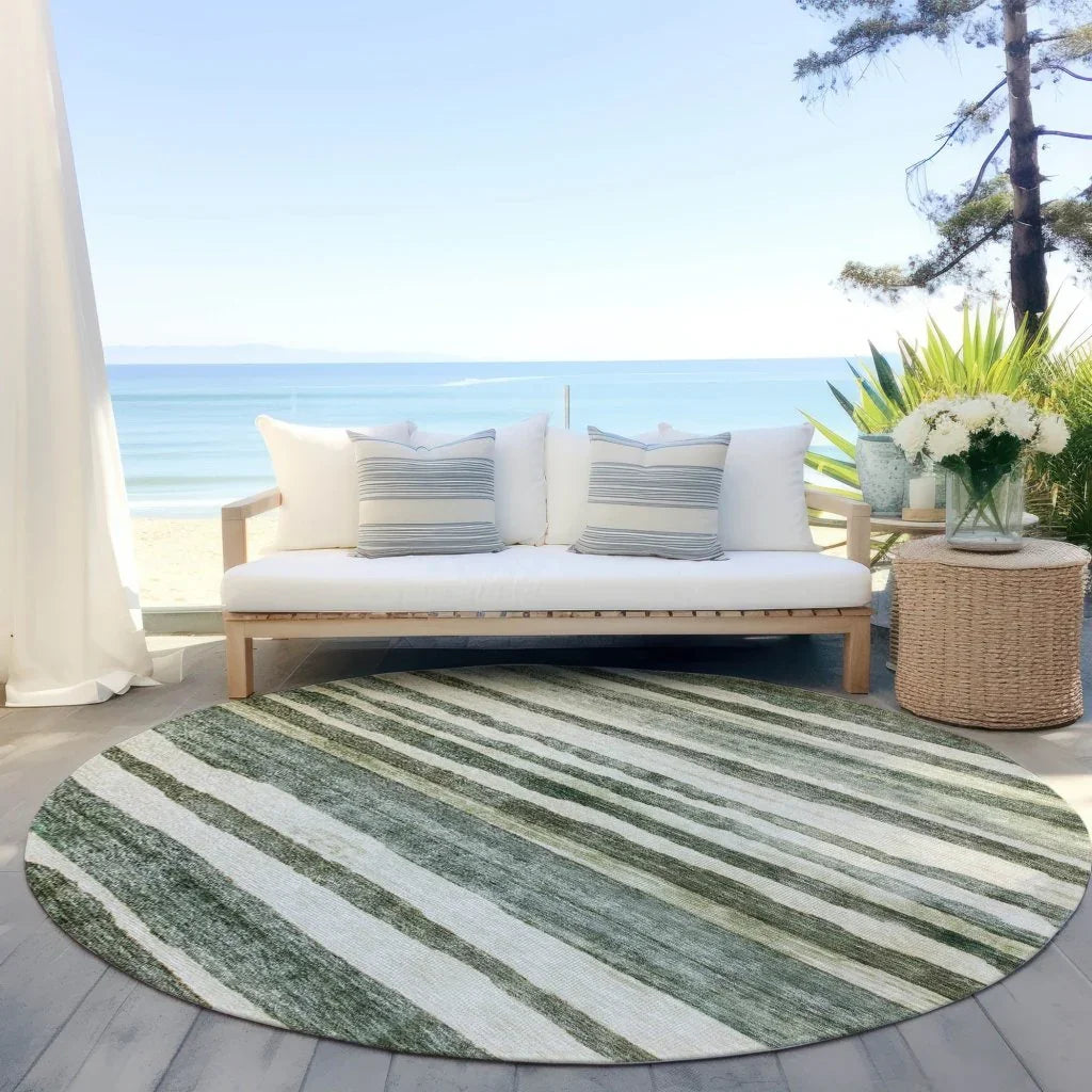 LOOMLAN Rugs Tramma Green Washable Indoor-Outdoor Rug