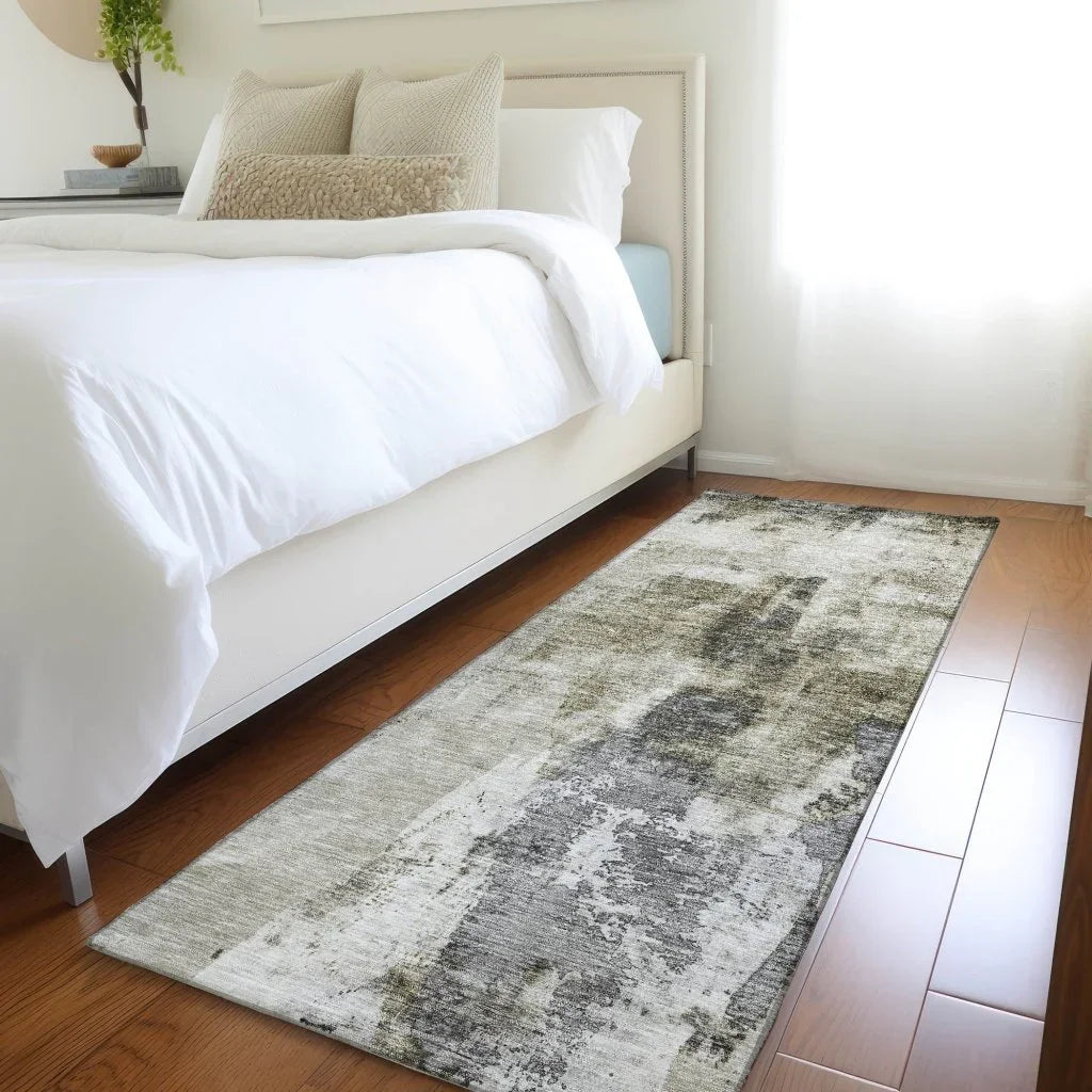 LOOMLAN Rugs Tundra Brown Washable Indoor-Outdoor Rug