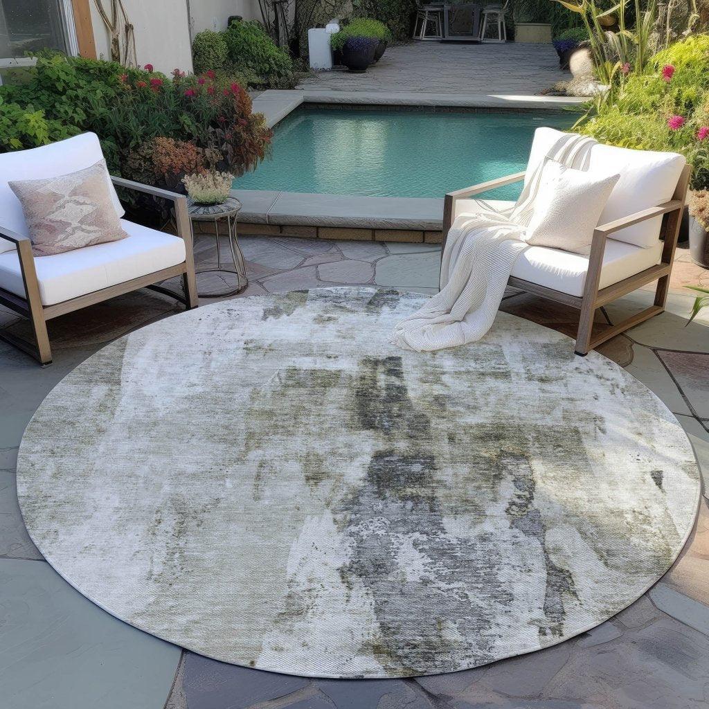 LOOMLAN Rugs Tundra Brown Washable Indoor-Outdoor Rug