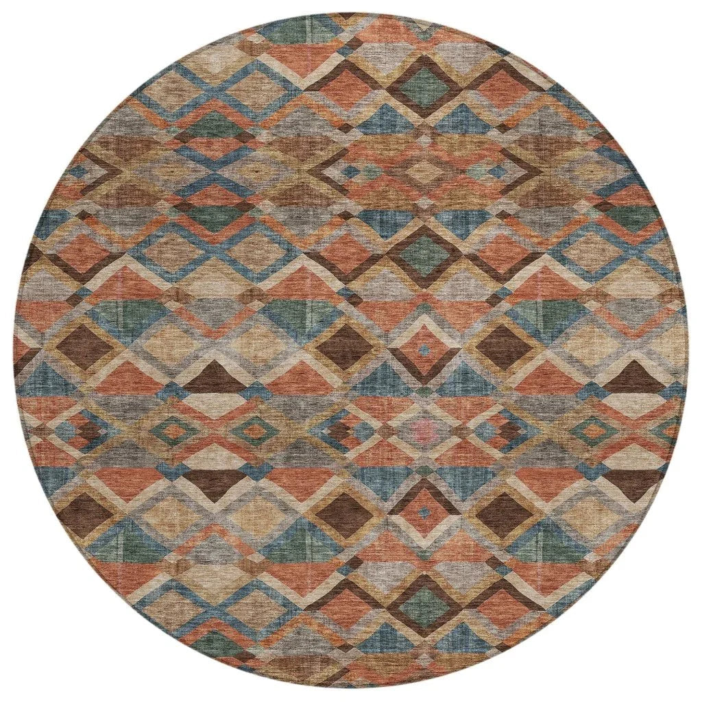 LOOMLAN Rugs Tuska Brown Washable Indoor-Outdoor Rug