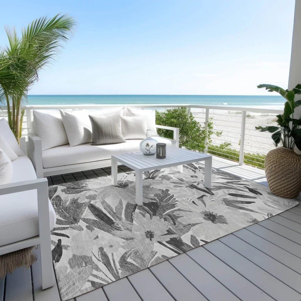 LOOMLAN Rugs Twillith Gray Washable Indoor-Outdoor Rug