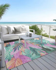 LOOMLAN Rugs Twystra Teal Washable Indoor-Outdoor Rug