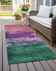 LOOMLAN Rugs Umberelle Purple Washable Indoor-Outdoor Rug