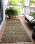 Umbrea Green Washable Indoor - Outdoor Rug - LOOMLAN - LOOMLAN Rugs - Outdoor Rugs