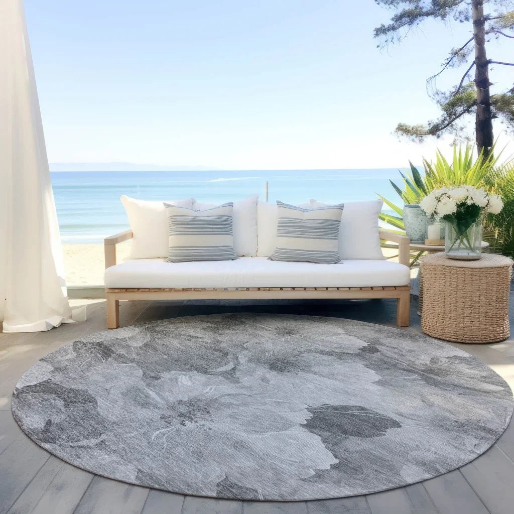 LOOMLAN Rugs Valmera Gray Washable Indoor-Outdoor Rug