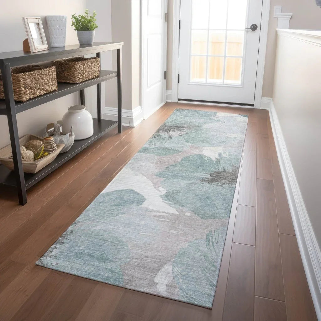 LOOMLAN Rugs Valtoria Blue Washable Indoor-Outdoor Rug
