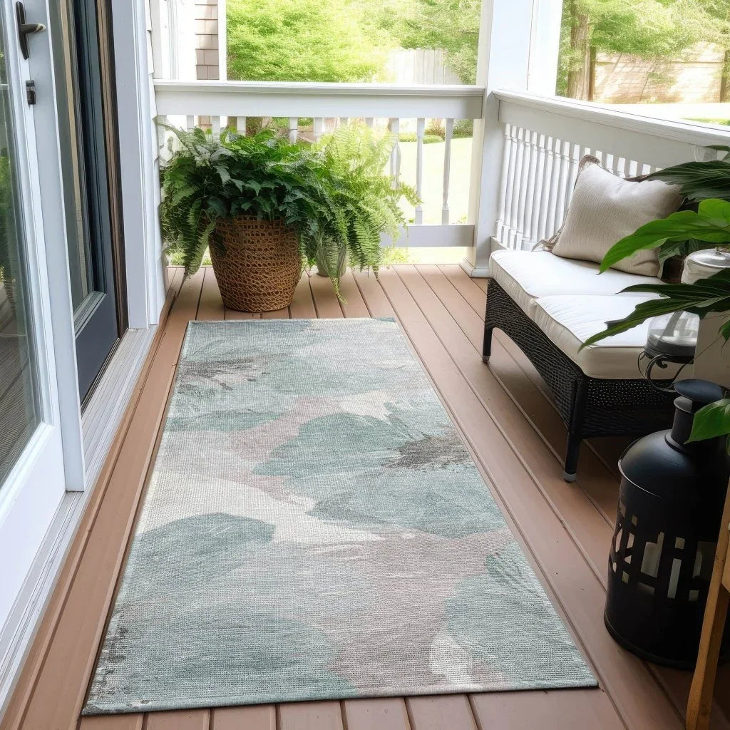 LOOMLAN Rugs Valtoria Blue Washable Indoor-Outdoor Rug