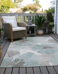 LOOMLAN Rugs Valtoria Blue Washable Indoor-Outdoor Rug