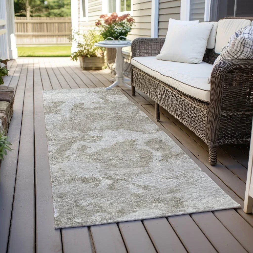 LOOMLAN Rugs Vantar Brown Washable Indoor-Outdoor Rug