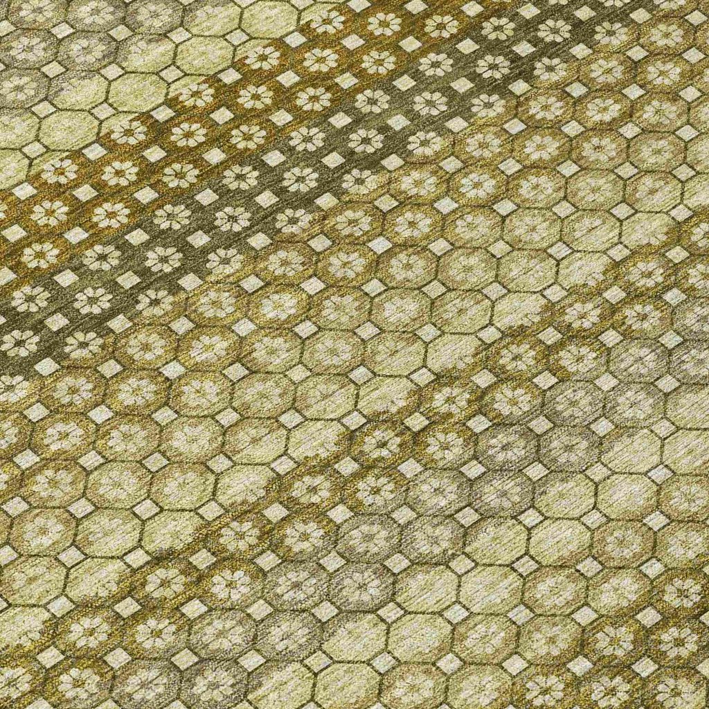 LOOMLAN Rugs Vektura Green Washable Indoor-Outdoor Rug