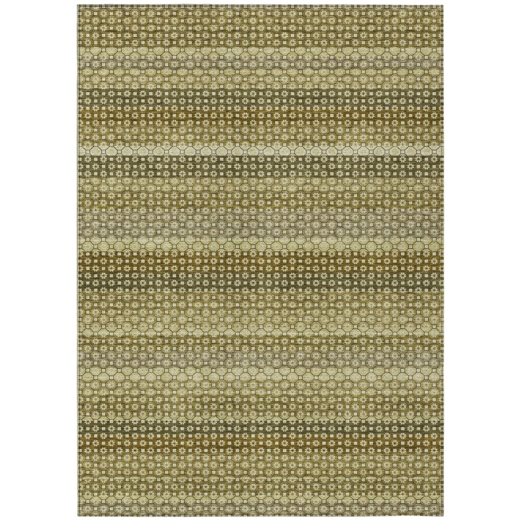 LOOMLAN Rugs Vektura Green Washable Indoor-Outdoor Rug