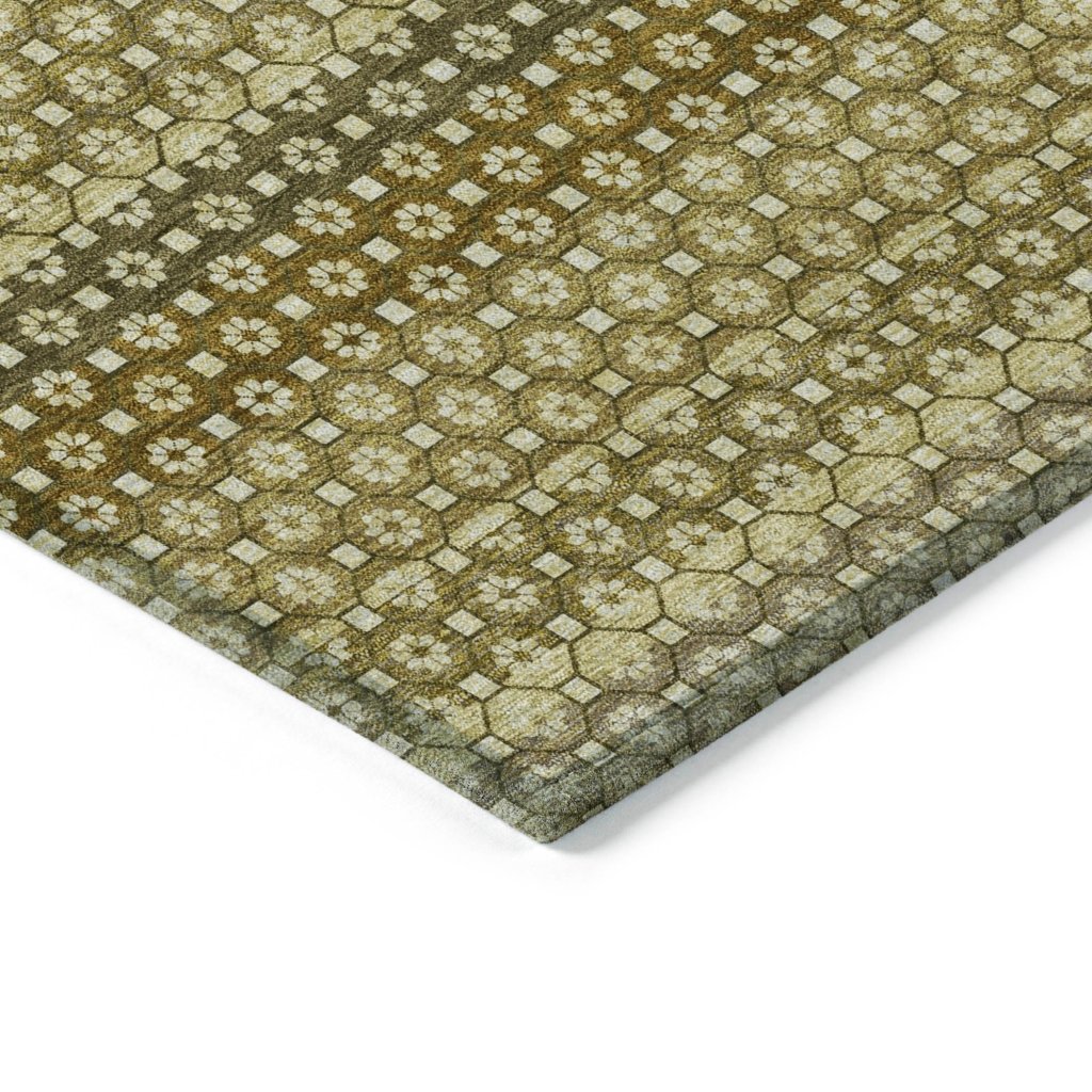 LOOMLAN Rugs Vektura Green Washable Indoor-Outdoor Rug