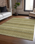 LOOMLAN Rugs Vektura Green Washable Indoor-Outdoor Rug