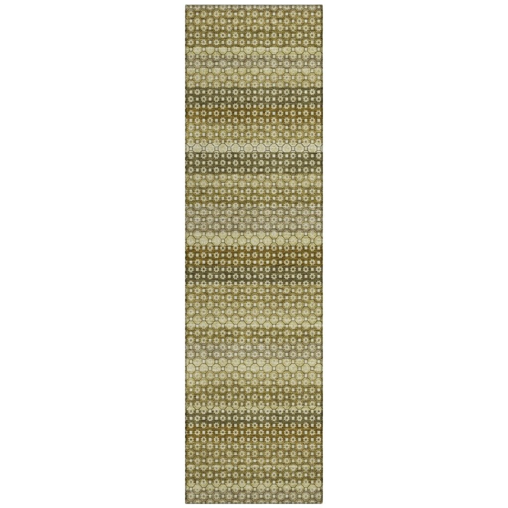 LOOMLAN Rugs Vektura Green Washable Indoor-Outdoor Rug