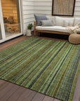 LOOMLAN Rugs Velatrix Green Washable Indoor-Outdoor Rug