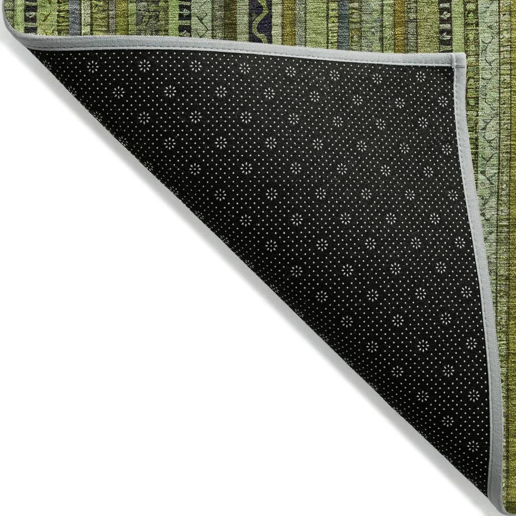 LOOMLAN Rugs Velatrix Green Washable Indoor-Outdoor Rug