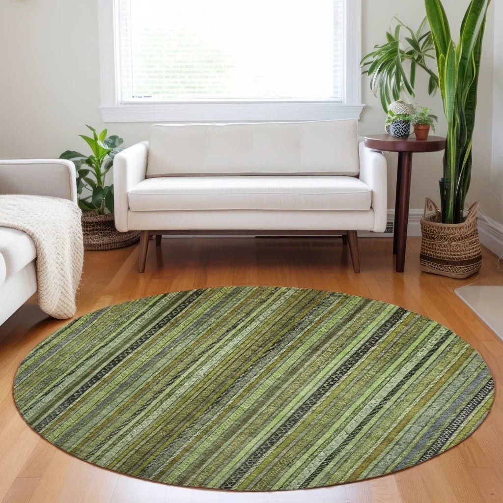 LOOMLAN Rugs Velatrix Green Washable Indoor-Outdoor Rug