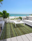 LOOMLAN Rugs Velatrix Green Washable Indoor-Outdoor Rug