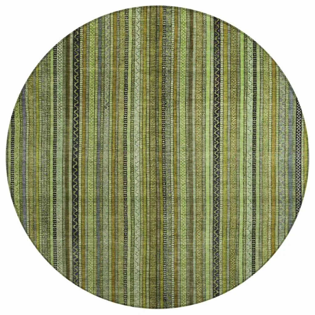 LOOMLAN Rugs Velatrix Green Washable Indoor-Outdoor Rug