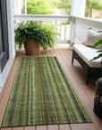 LOOMLAN Rugs Velatrix Green Washable Indoor-Outdoor Rug