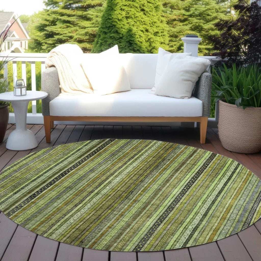 LOOMLAN Rugs Velatrix Green Washable Indoor-Outdoor Rug