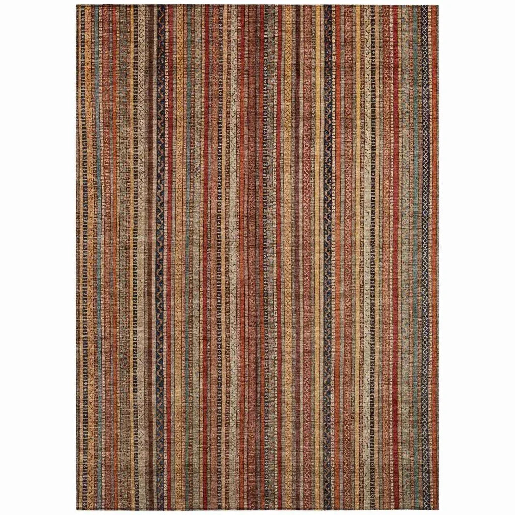 LOOMLAN Rugs Velatrix Orange Washable Indoor-Outdoor Rug
