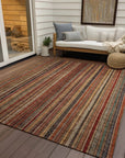 LOOMLAN Rugs Velatrix Orange Washable Indoor-Outdoor Rug