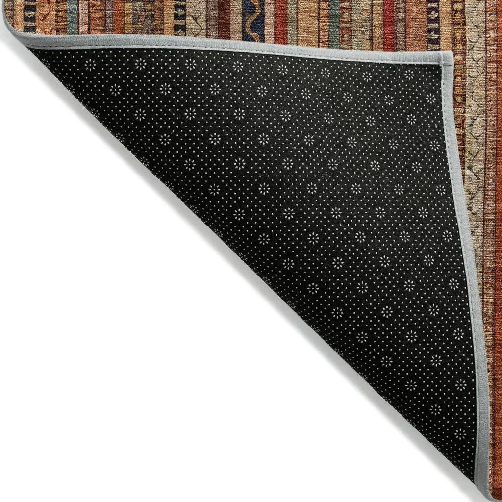 LOOMLAN Rugs Velatrix Orange Washable Indoor-Outdoor Rug