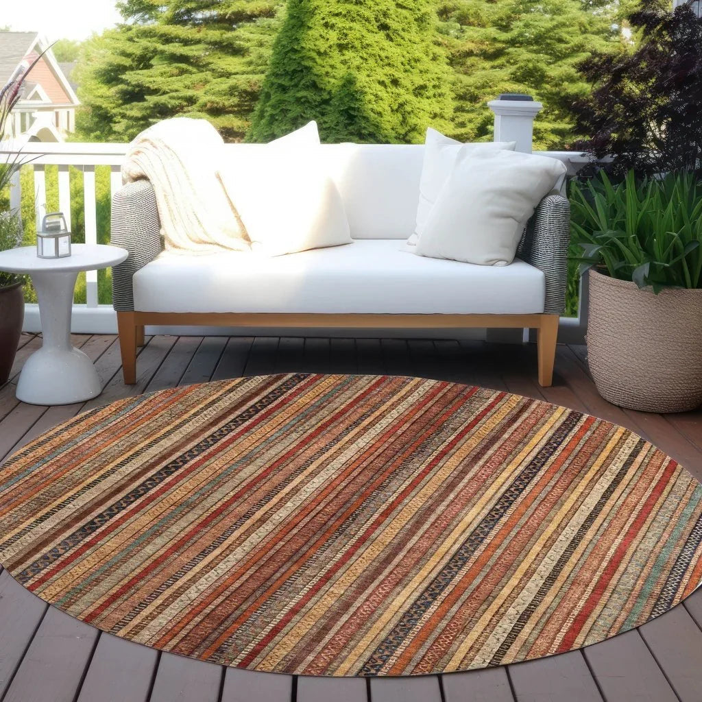 LOOMLAN Rugs Velatrix Orange Washable Indoor-Outdoor Rug