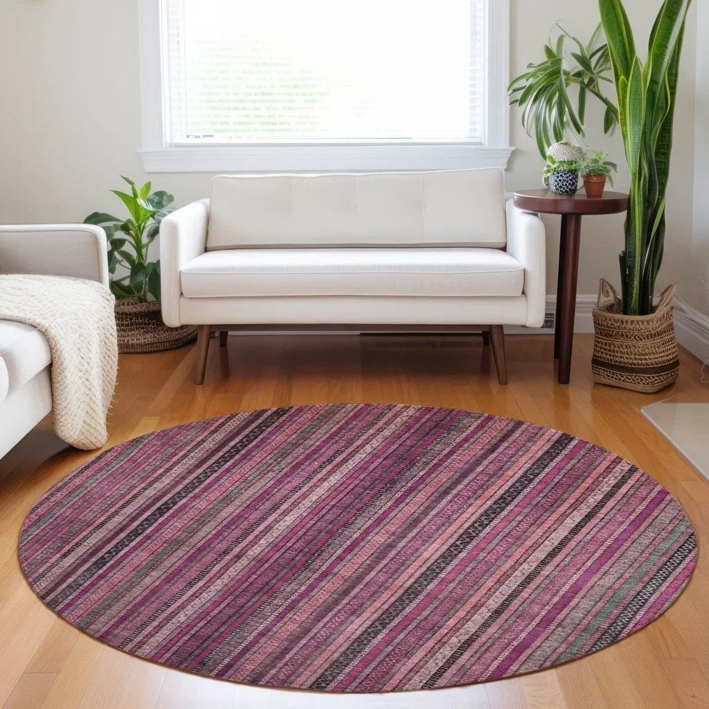 LOOMLAN Rugs Velatrix Pink Washable Indoor-Outdoor Rug