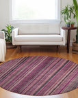 LOOMLAN Rugs Velatrix Pink Washable Indoor-Outdoor Rug