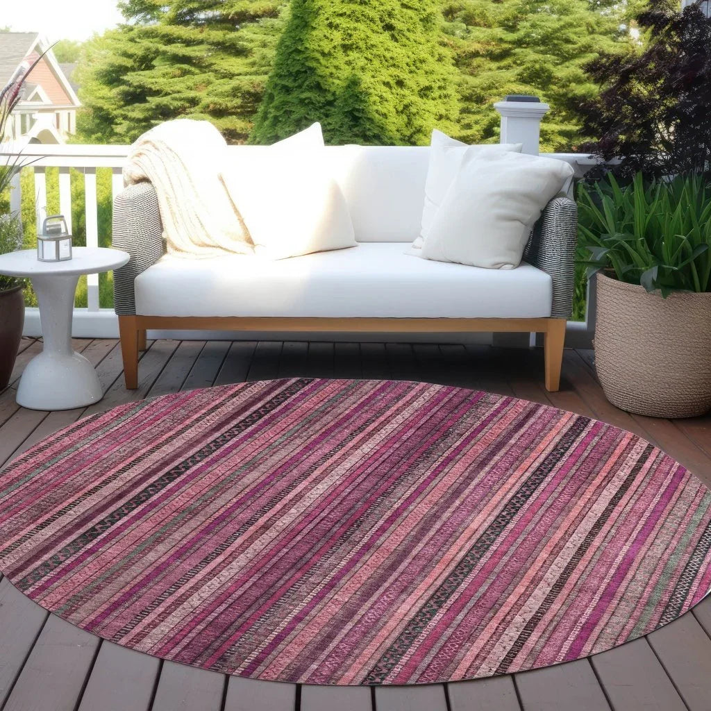 LOOMLAN Rugs Velatrix Pink Washable Indoor-Outdoor Rug