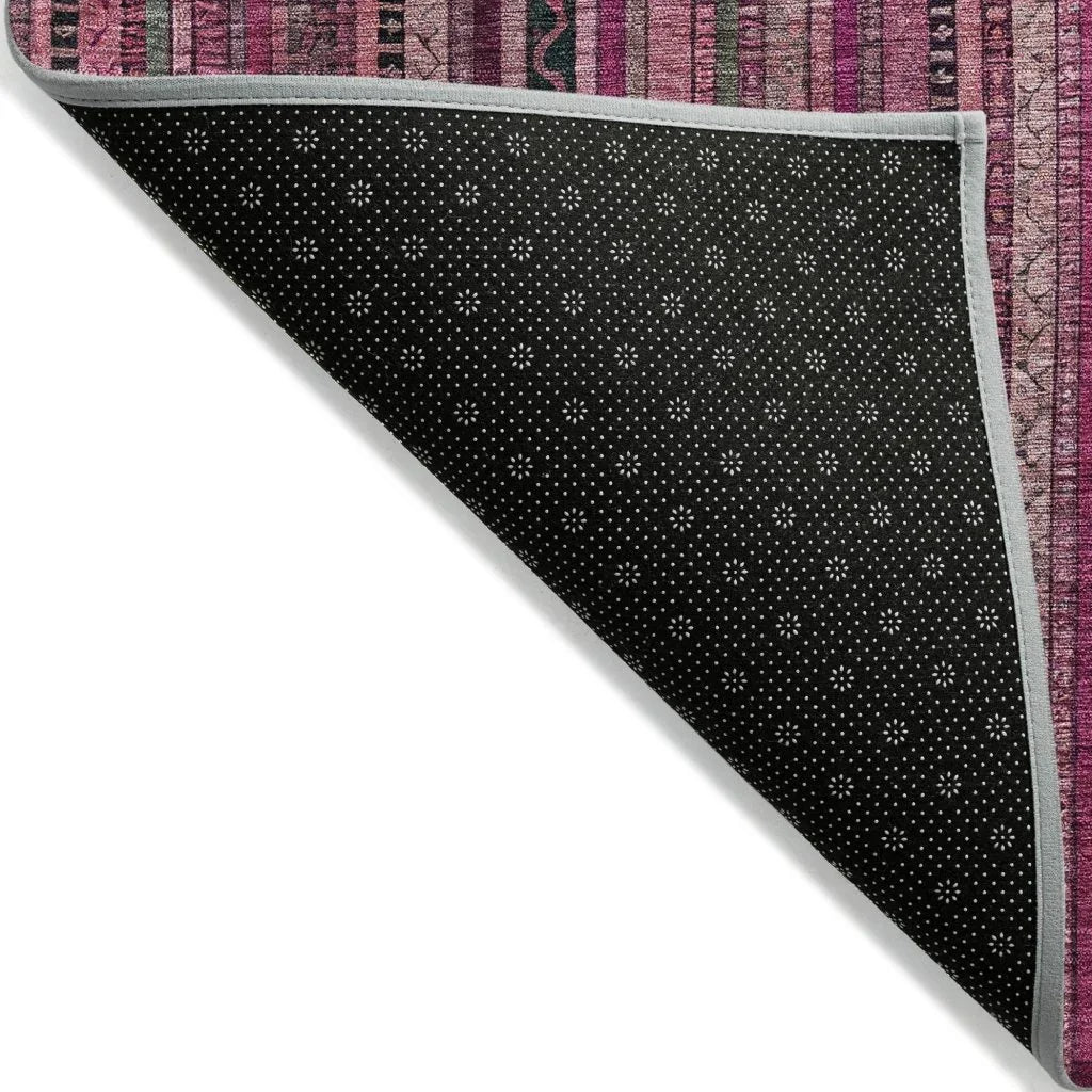 LOOMLAN Rugs Velatrix Pink Washable Indoor-Outdoor Rug