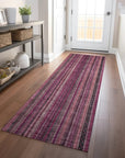 LOOMLAN Rugs Velatrix Pink Washable Indoor-Outdoor Rug