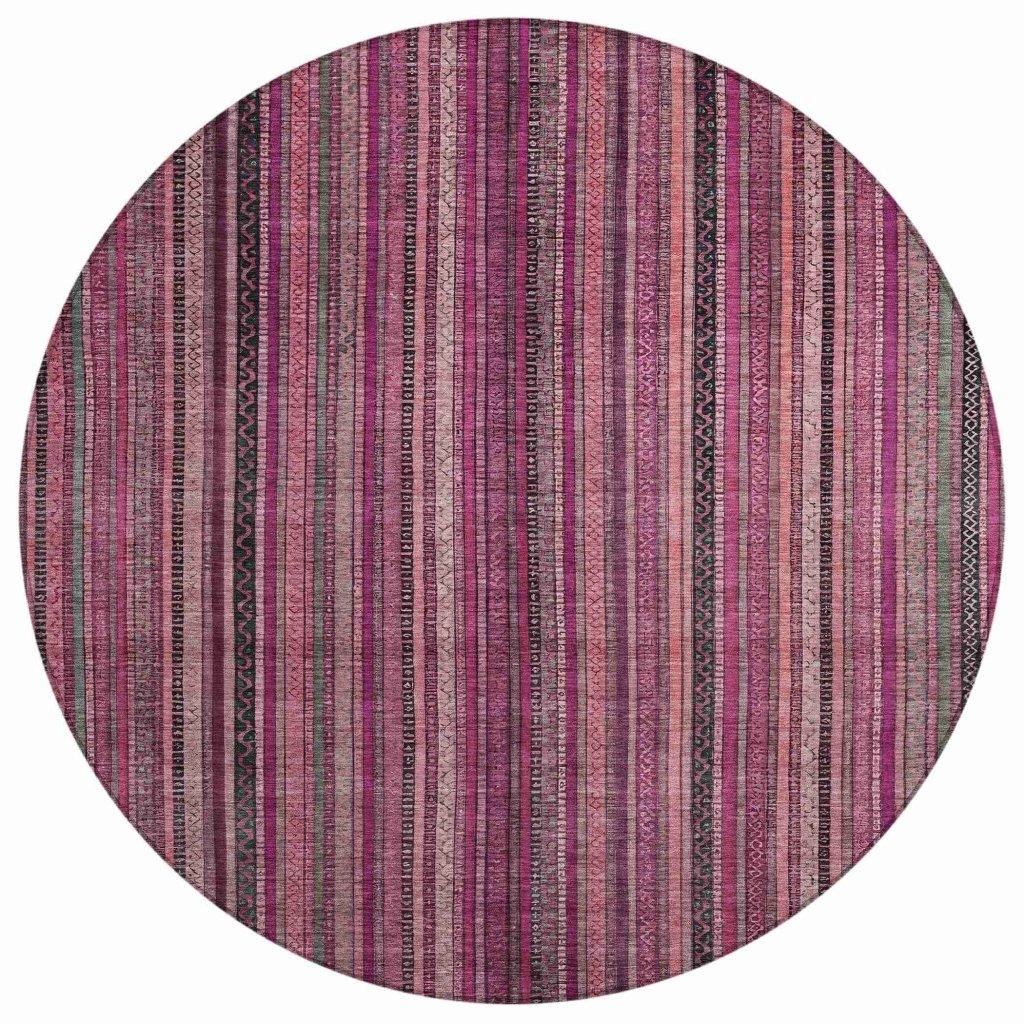 LOOMLAN Rugs Velatrix Pink Washable Indoor-Outdoor Rug