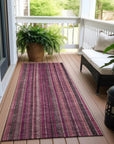LOOMLAN Rugs Velatrix Pink Washable Indoor-Outdoor Rug