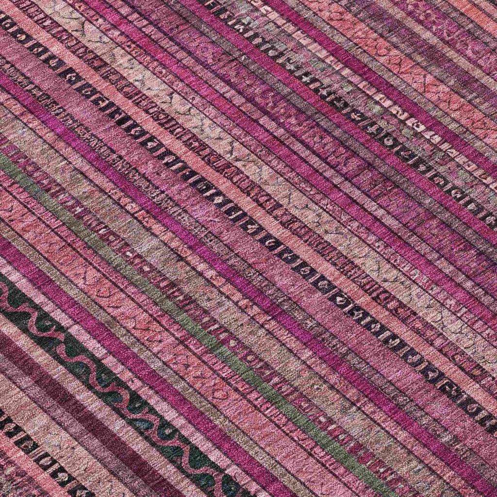 LOOMLAN Rugs Velatrix Pink Washable Indoor-Outdoor Rug