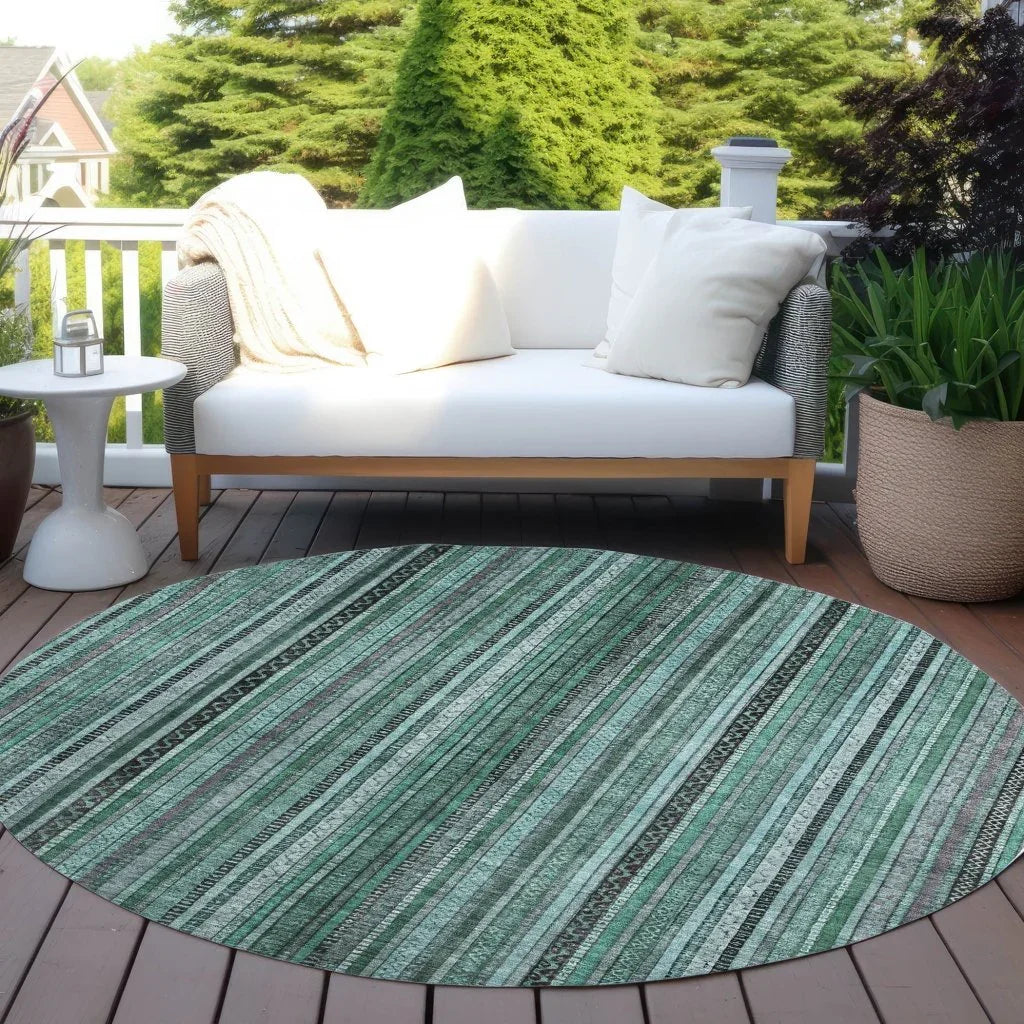 LOOMLAN Rugs Velatrix Teal Washable Indoor-Outdoor Rug