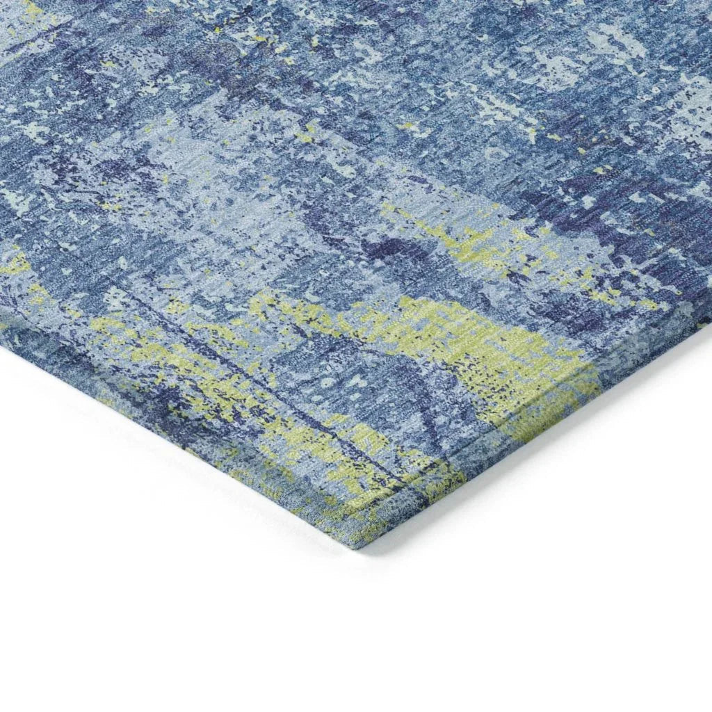 LOOMLAN Rugs Veldan Blue Washable Indoor-Outdoor Rug
