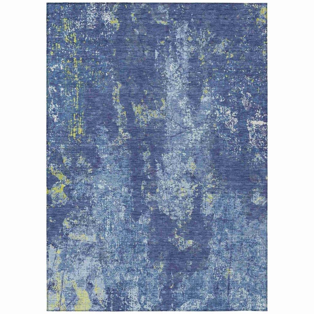 LOOMLAN Rugs Veldan Blue Washable Indoor-Outdoor Rug
